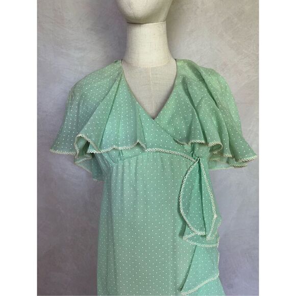 Vintage 1970s Green Evening Dress - Picture 3 of 8